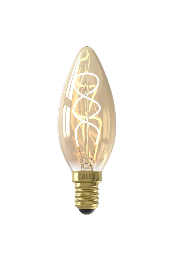 Calex Filament LED Lamp - E14 - B35 - Gold - 4W - Dimmable