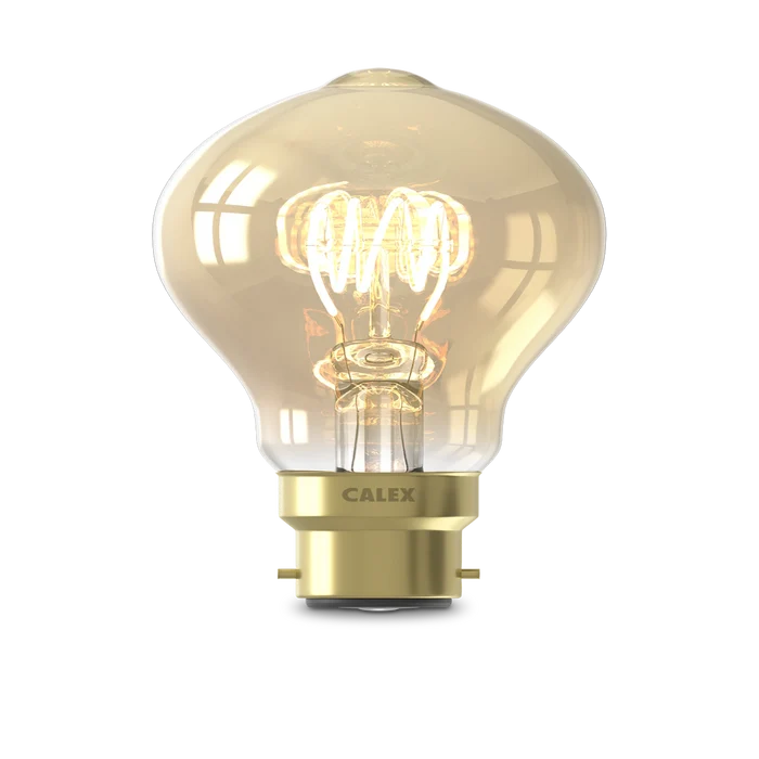 Calex Spiral Filament LED Lamp - B22 - A60 - Gold - 3.8W - Dimmable