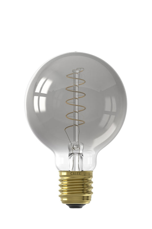 Calex Spiral Filament LED Lamp - E27 - G80 - Titanium - 4W - Dimmable