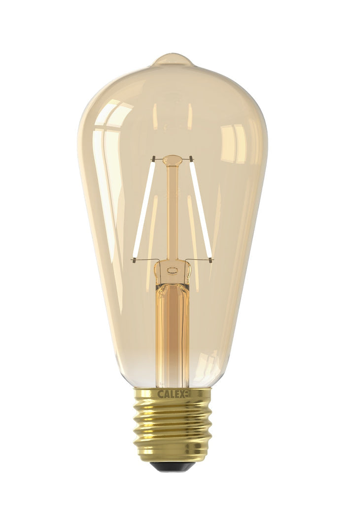 Calex Warm Filament LED Lamp - E27 - ST64 - Gold - 2W