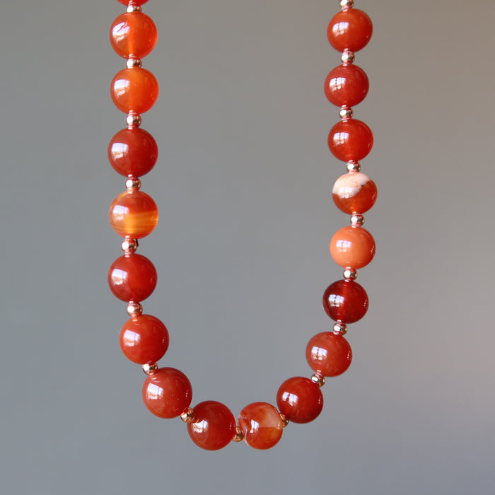 carnelian copper beaded necklace