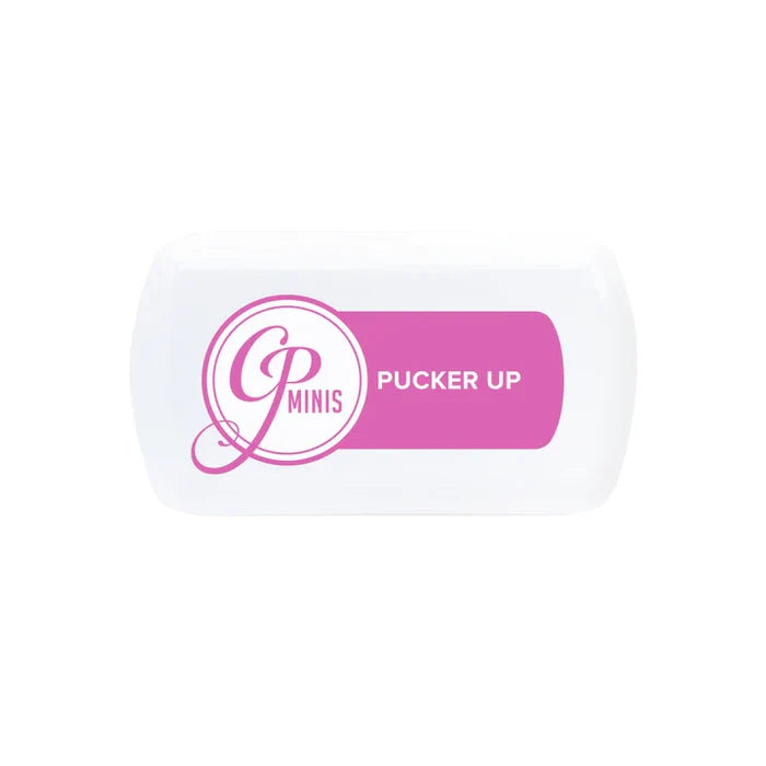 Catherine Pooler - Date Night CP Minis has 8 gorgeous vibrant colors wrapped up in a mini sized* ink pad that takes up less space and are perfect for on the go! Pucker Up, Do-Si-Do, Catching Rays, Chiffon, In the Park, Cummerbund, Serenade, Drive-In. Available at Embellish Away located in Bowmanville Ontario Canada. Pucker Up