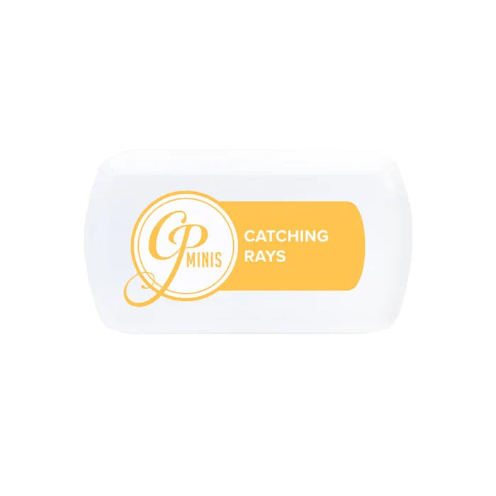 Catherine Pooler - Date Night CP Minis has 8 gorgeous vibrant colors wrapped up in a mini sized* ink pad that takes up less space and are perfect for on the go! Pucker Up, Do-Si-Do, Catching Rays, Chiffon, In the Park, Cummerbund, Serenade, Drive-In. Available at Embellish Away located in Bowmanville Ontario Canada. Catching Rays
