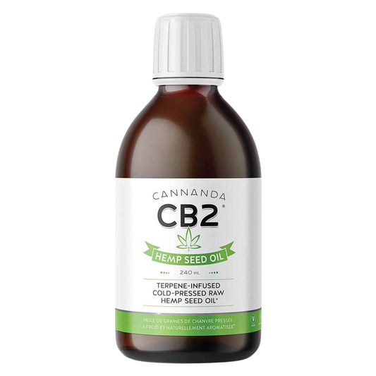 Bottle of Cannanda CB2 Hemp Seed Oil Unflavoured 240mL