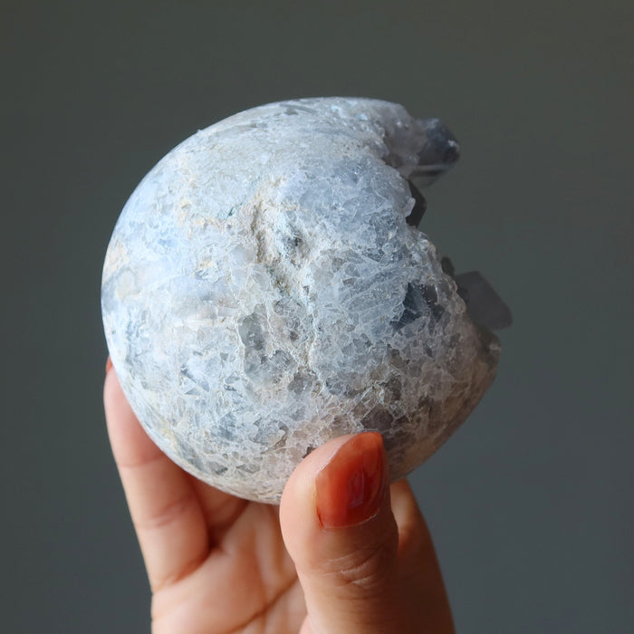 blue celestite geode ball