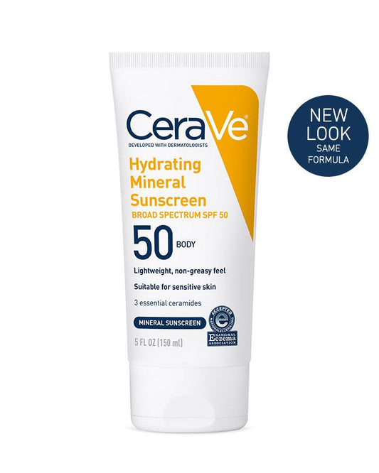 CERAVE Hydrating Mineral Sunscreen SPF 50 Body Lotion