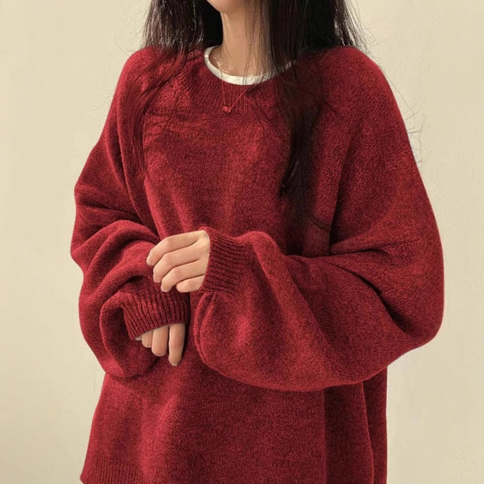 Cindy cozy oversized knit sweater in a relaxed fit, shown in a soft neutral shade