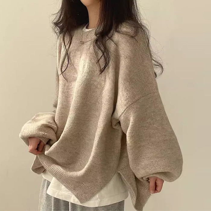 Cindy cozy oversized knit sweater in a relaxed fit, shown in a soft neutral shade