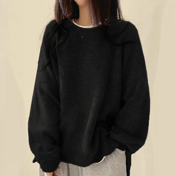 Cindy cozy oversized knit sweater in a relaxed fit, shown in a soft neutral shade
