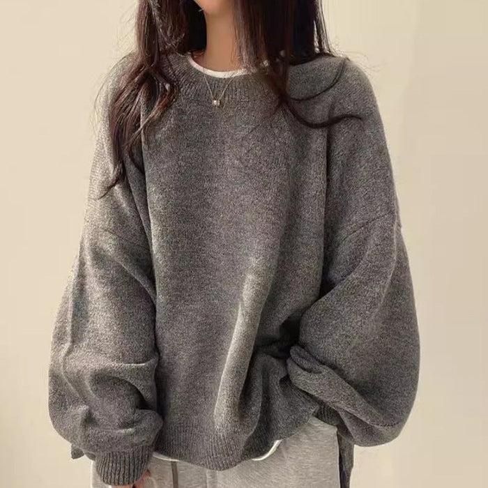Cindy cozy oversized knit sweater in a relaxed fit, shown in a soft neutral shade