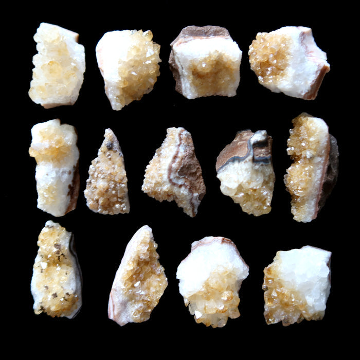 Citrine Cluster Bundle of 12 Yellow Cabochon Crystals