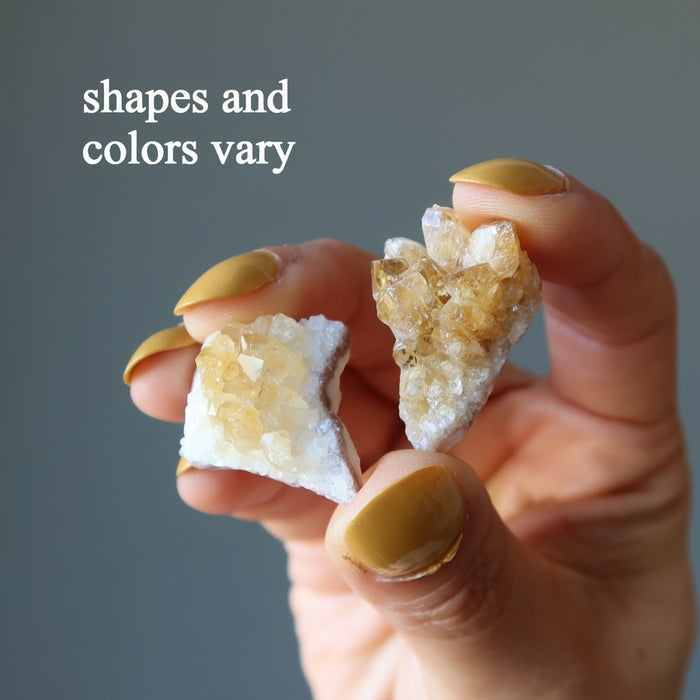 Citrine Cluster Bundle of 21 Yellow Cabochon Crystals