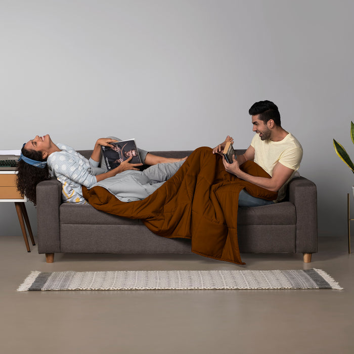 Comforter|Reversible|Microfiber|Comforter|Coffee|Brown|&|Ash|Grey