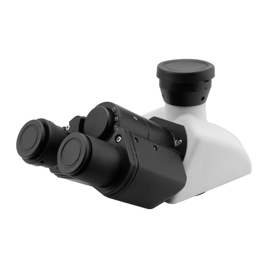 Compound Microscope Eyepiece Body Tube, Trinocular, Infinite, Eyetube Angle 30 Degrees,, SKU BM03011321, three quarter front view