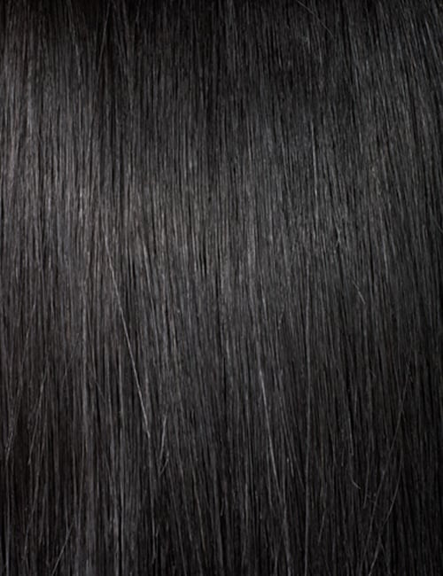 OUTRE synthetic curly half wig close up jet black hair fiber texture for styling and blending