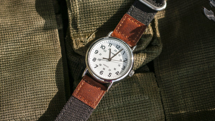 Cordura® Coal Black Oiled Leather Watch Strap
