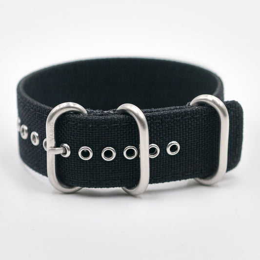 vario cordura single pass watch strap black 20 22 24mm