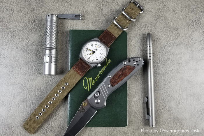 Cordura® Khaki Brown Oiled Leather Watch Strap