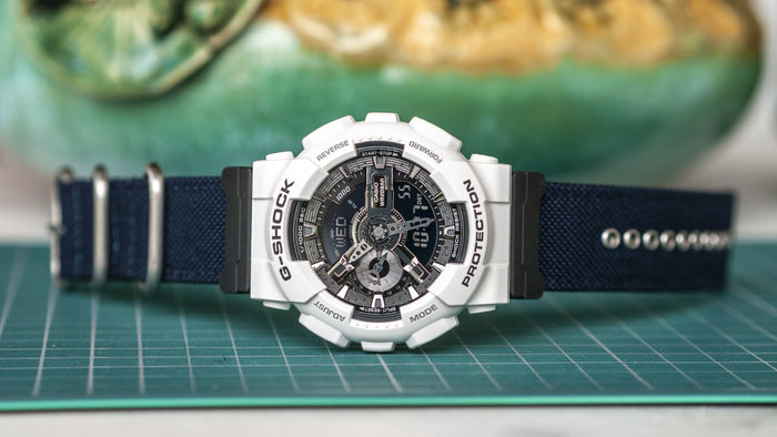 vario cordura single pass watch strap gshock blue