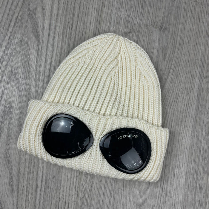 CP Company Goggle Beanie - White