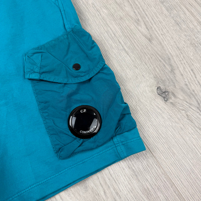 CP Company Junior Jersey Shorts - Tile Blue