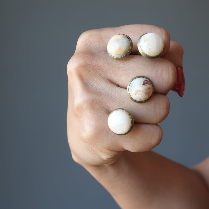 crazy lace agate cufflinks