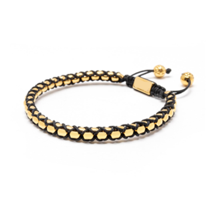 Crimson Weave SteelLink Bracelet with Braided Black Cord