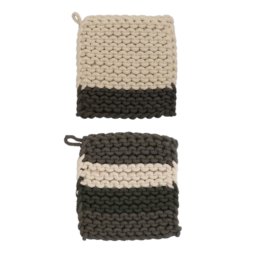 Crochet Pot Holder, two-tone