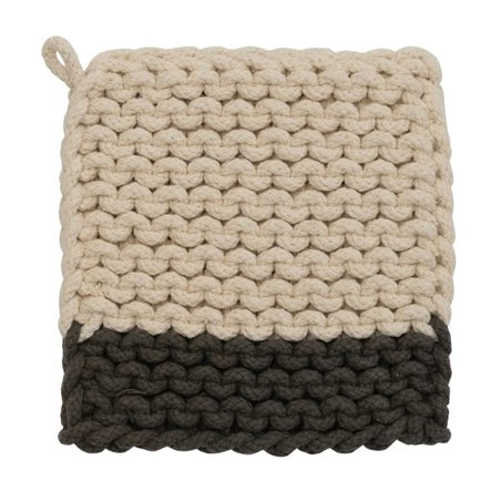 Crochet Pot Holder, two-tone
