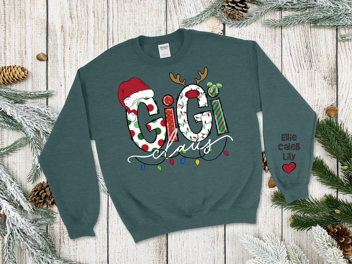 Custom Claus Sweatshirt for Grandma, Mama, Aunt, Nanny - Premium Clothing from Pat's Monograms - Just $39.95! Shop now at Pat's Monograms