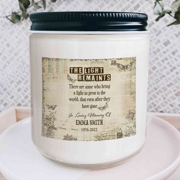 Custom Sympathy Candle Loss Of Mother, Candle Of Remembrance, Personalized Memorial Candle