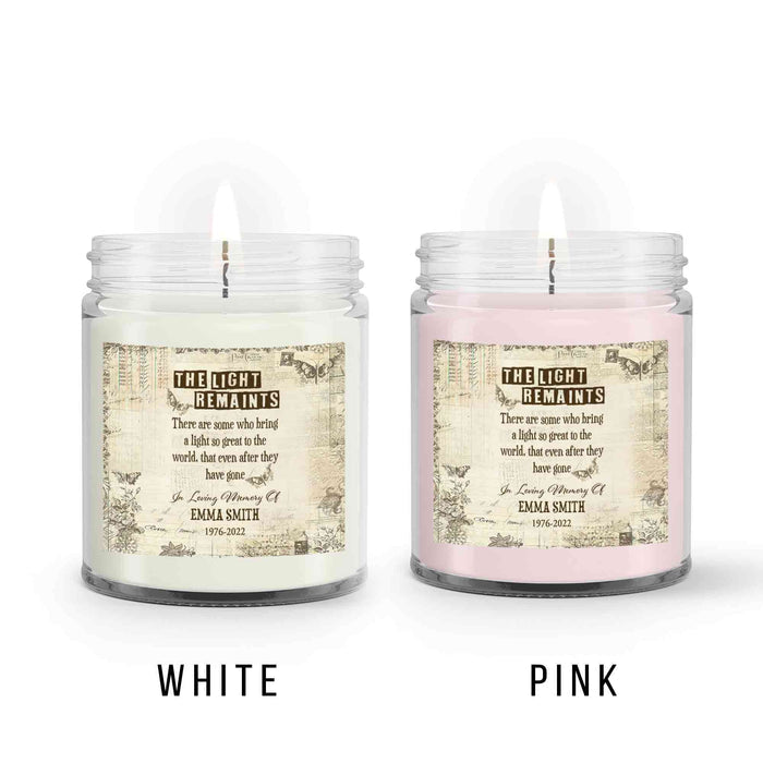 Custom Sympathy Candle Loss Of Mother, Candle Of Remembrance, Personalized Memorial Candle