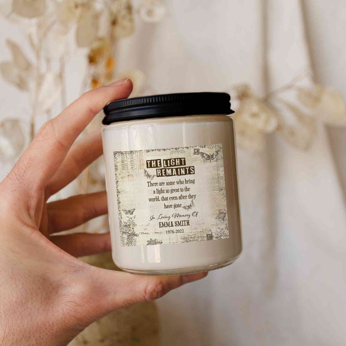 Custom Sympathy Candle Loss Of Mother, Candle Of Remembrance, Personalized Memorial Candle