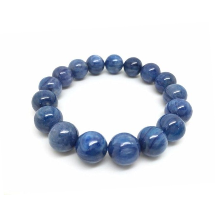 Dark Blue Brazilian Kyanite Crystal Bead Bracelet Sizes 6,8,10,12mm