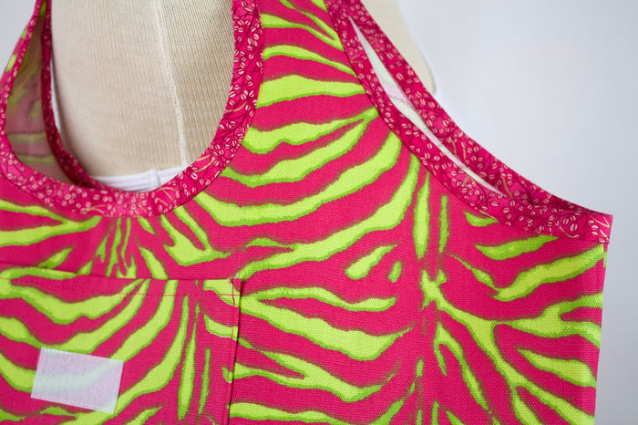 Day Glo Zebra Folding Shopping Tote