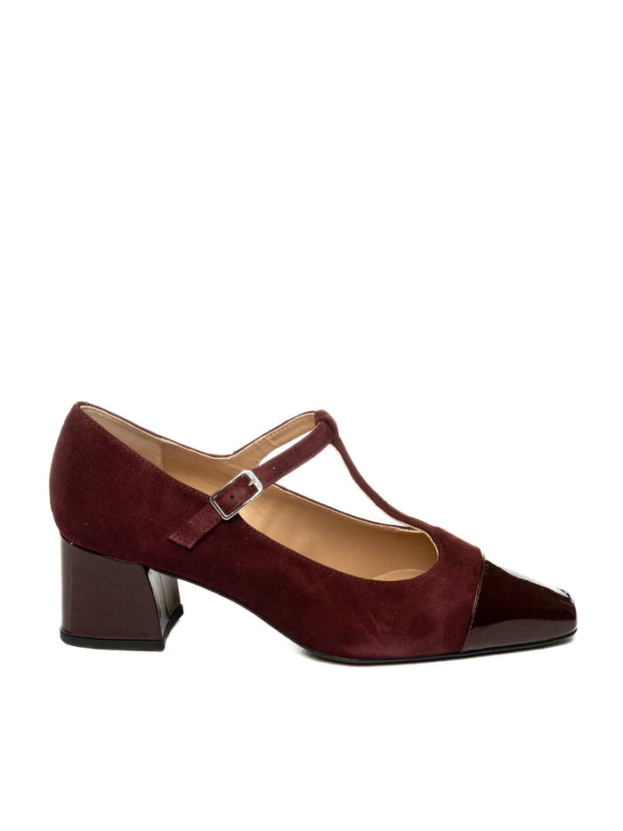 UNISA Décolleté camoscio bordeaux/nero LUMLEY CAM/VERN-BURDEOS