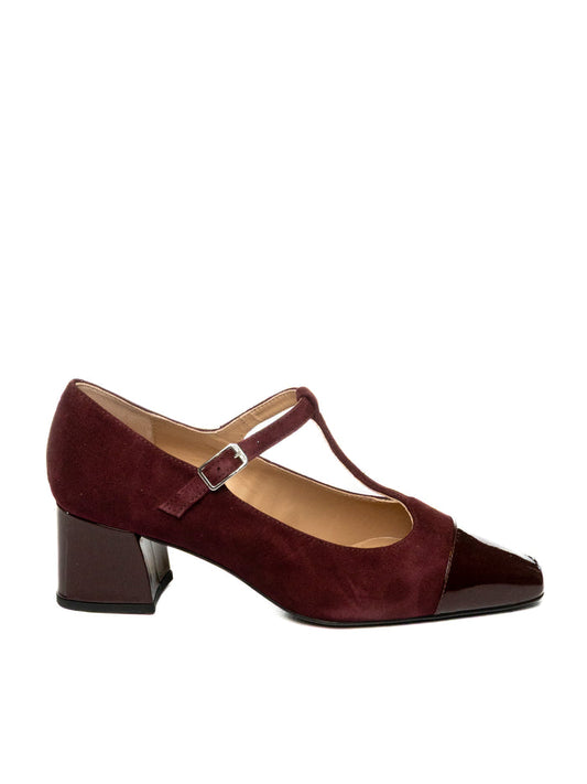 UNISA Décolleté camoscio bordeaux/nero LUMLEY CAM/VERN-BURDEOS