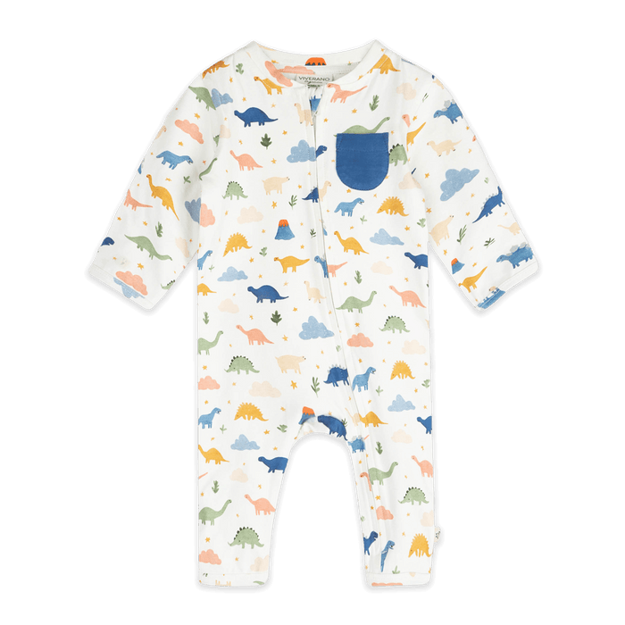 Dino Classic Baby Jumpsuit (Organic Jersey) - Front