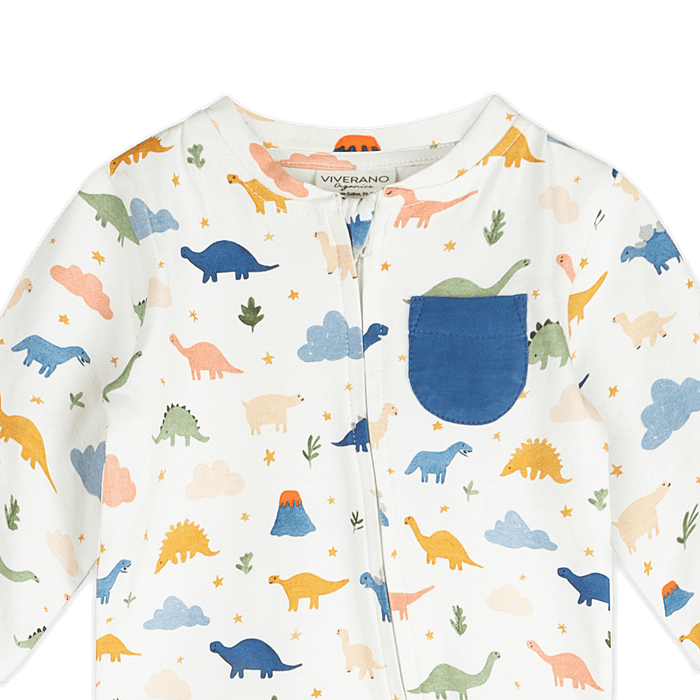 Dino Classic Baby Jumpsuit (Organic Jersey) - Detail