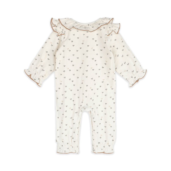 Ditsy Hearts Baby Jumpsuit (Organic Jersey) - Back
