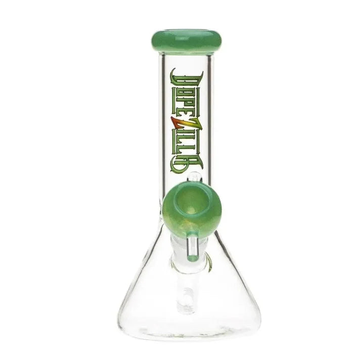 A studio shot of the 7-inch Dopezilla Lil Zilla water pipe in milky teal, displayed at a slight angle against a plain white background.