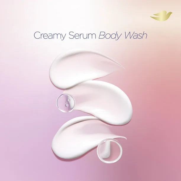 DOVE Vitality Renewal promotes firmer supple skin body wash 4% pro restoring serum with collagen غسول الجسم من دوف