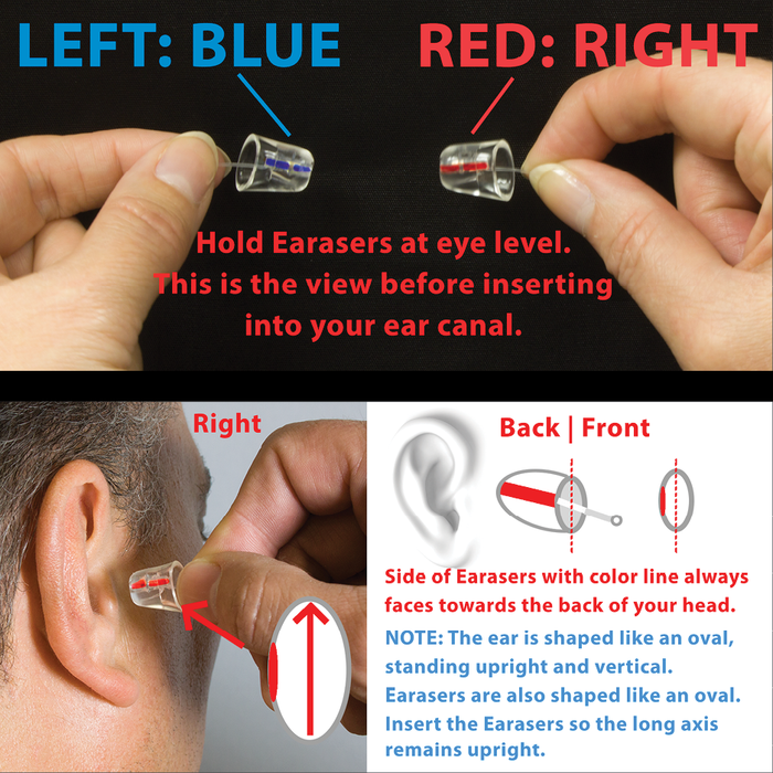 how to wear EARasers Peace and Quiet Earplugs