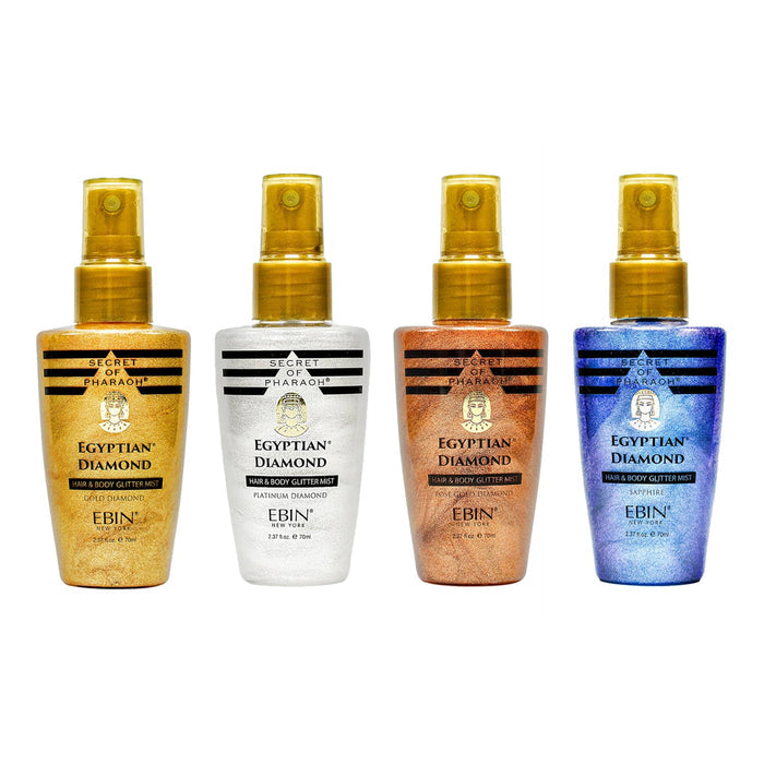 Ebin New York Secret of Pharaoh Egyptian Diamond Hair & Body Glitter Mist 2.37oz/ 70ml - ikatehouse