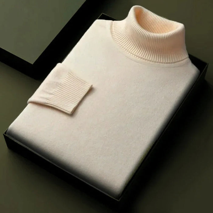 Elisabeth soft turtleneck sweater in a slim fit, shown in a neutral shade