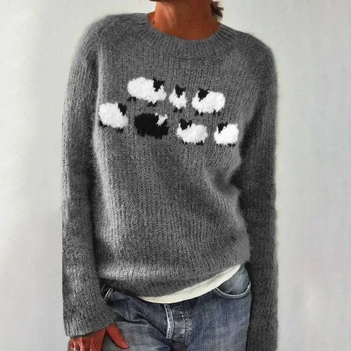 Ellie timeless patterned knit sweater for women in a cozy soft-textured design