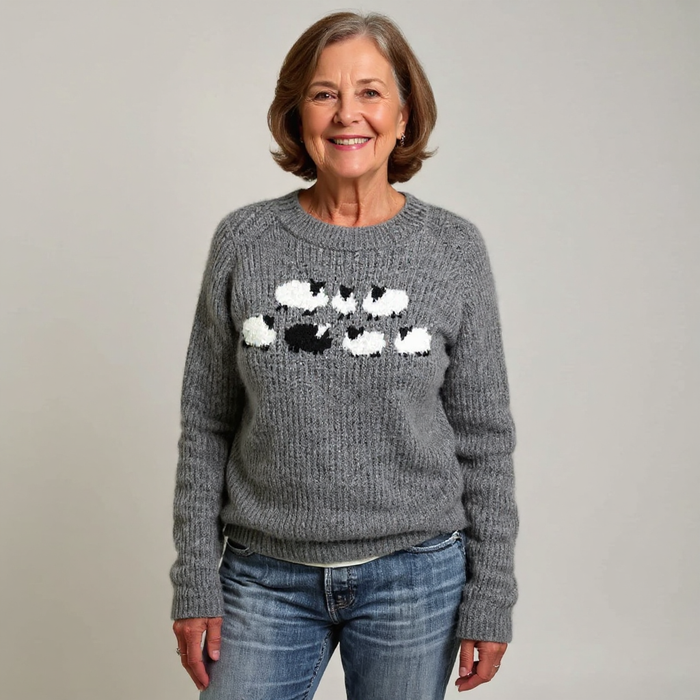 Ellie timeless patterned knit sweater for women in a cozy soft-textured design