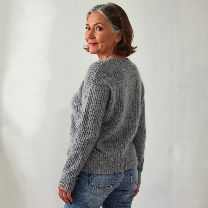 Ellie timeless patterned knit sweater for women in a cozy soft-textured design