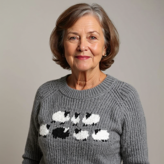 Ellie timeless patterned knit sweater for women in a cozy soft-textured design