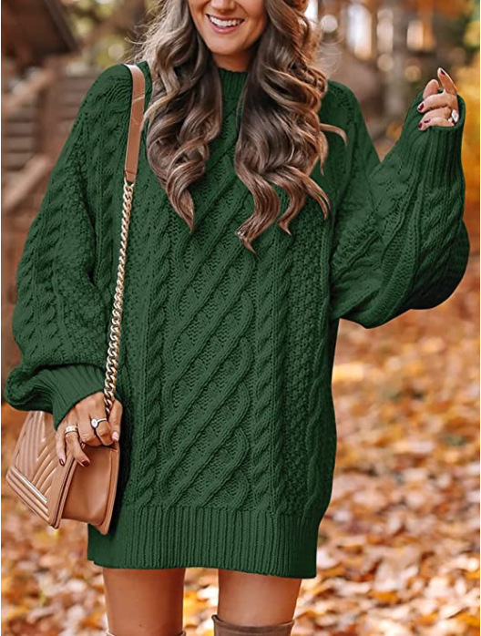 Emory oversized cable-knit sweater in a relaxed fit, shown from the front